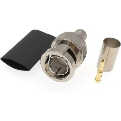 10PCS BNC Male Plug Crimp For RG59 Cable RF Coaxial Connector 75ohm