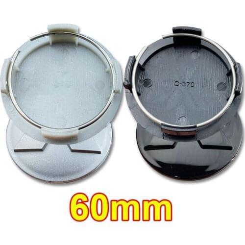 100pcs 60mm Black Silver 3D Logo Car Wheel Hub Caps Center Cover Accessories For ASX Lancer Pajero Outlander L200