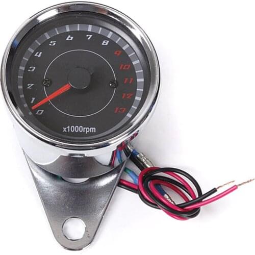 12V 60mm Silver Motorcycle Speedometer Tachometer Odometer Rev Counter 0-13000 RPM