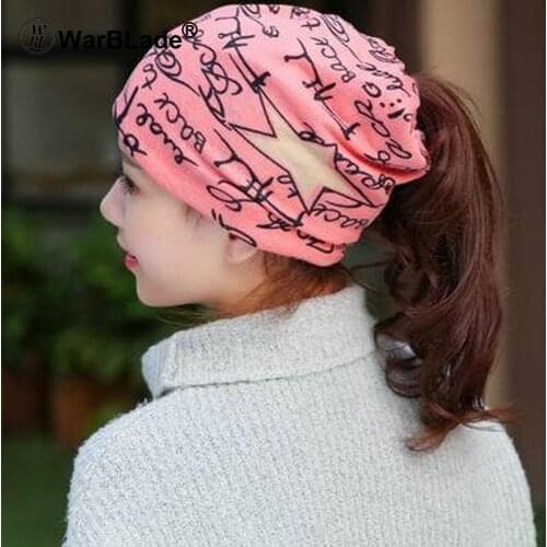 2018 Fashion Women Spring Hat Brand Caps Scarf Two Used Casual Adult Autumn Floral Girls Beanies Skullies Casual Bonnet