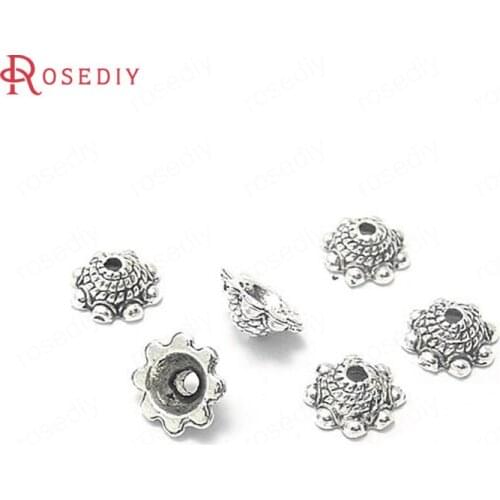 4330)50PCS 8x4MM Antique Silver Zinc Alloy Beads Caps Tassel Caps Jewelry Making Supplies Diy Findings Accessories