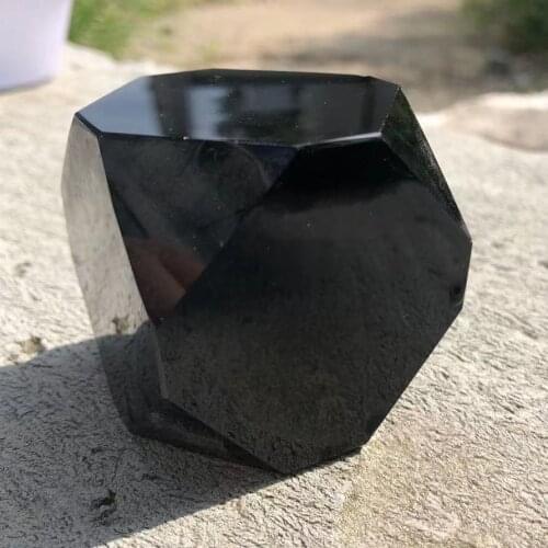 45-50mm Natural Black Quartz Obsidian Crystal Carved Three-dimensional shape Feng Shui Chakra Healing Gemstone Decor Quartz