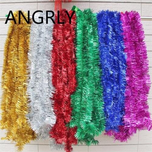 ANGRLY 2m Christmas Tree Color Bars Pull Flowers Wedding Decoration Supplies Party Holiday Home Decoration Accessories Candy