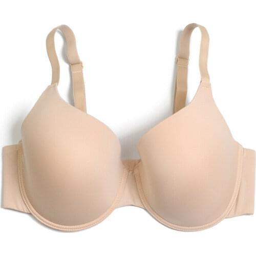 YANDW 34 36 38 40 42 44 46 48 C D E F G H cup Big Size Bralette Ultra thin Polyester Underwire Bra Plus size Women Bras