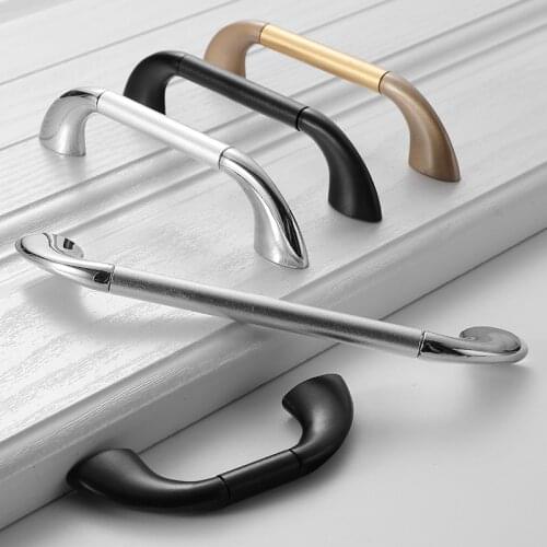 Black gold silver metal knobs and handles for furniture modern drawer wardrobe kitchen door in Cabinet Pulls kids mini small