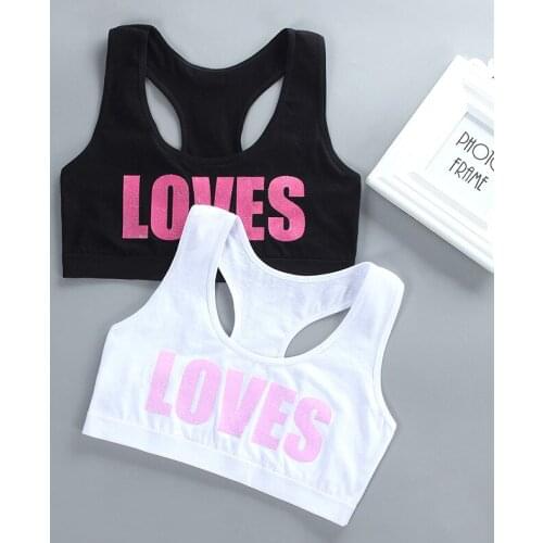 13- 18 Years Cotton Teen Girl Training Bra Letters Printed Girls Tank Tops Breathable Girls Underwear Accessories Dropshipping