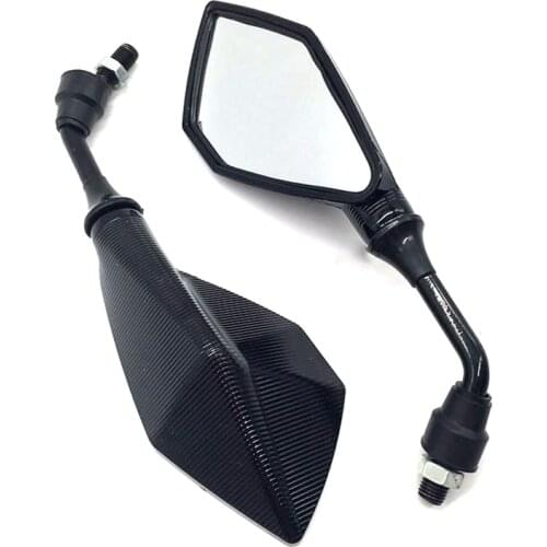 TiOODRE Motorcycle Rearview Mirror Modified Pentagonal Rearview Mirror For Motorcycle Black 10mm Universal Motorcycle Accessorie