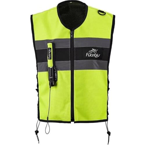 Motorcycle zipper Air-bag Vest Moto Racing Professional Advanced Air Bag system motocross protective airbag Black Fluorescent