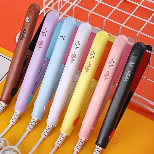 2021 New Curling Iron Mini Hair straightener Iron Ceramic Straightening Styling Tools Hair Curler Flat Iron Beard straightener