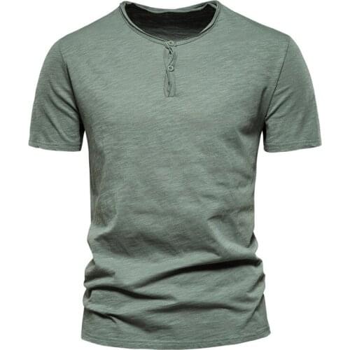 2021 Summer New Solid Color Short Sleeve Mens Casual Slim Round Neck Cotton T-shirt Mens Pullover T-shirt (european Size)