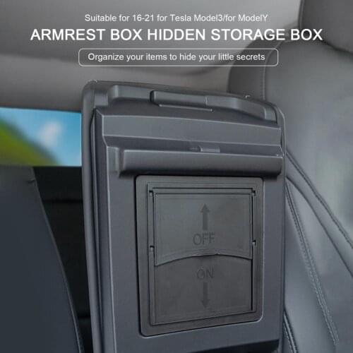 For Tesla Model 3 Y 2021 Car Central Armrest Storage Box Organizer Center Console ABS Organizer Armrest Storage Holder