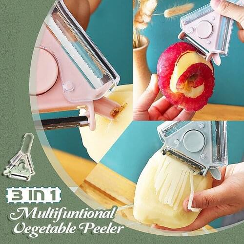 Vegetable Peeler With 3 Blades Potato Peeler 3-In-1 Multifunctional Kitchen Fruits Peeler Stainless Steel Grater For Kitchen New