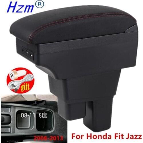 For Honda Jazz Armrest box For Honda Fit Jazz 2 Car Armrest 2008-2013 2009 2010 2011 2012 Arm Storage box car accessories