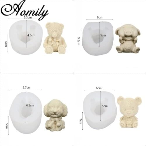 Aomily Bear Teddy Pig Silicone Molds Ice Block Mold Cake Chocolate Mold Fondant Cake Decorating Tools Moldes Para Reposteria