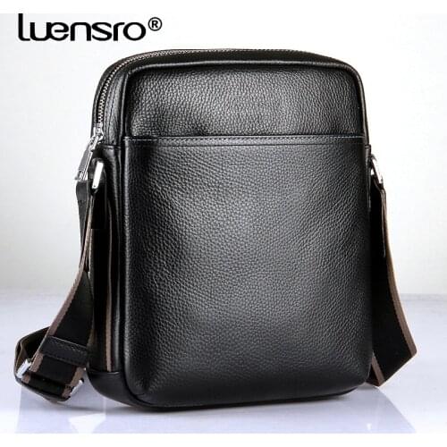 Men Genuine Leather Shoulder Messenger Bag High Quality Mens Crossbody Bags Male Flap Bag Business Men Bags Cowhide Leather