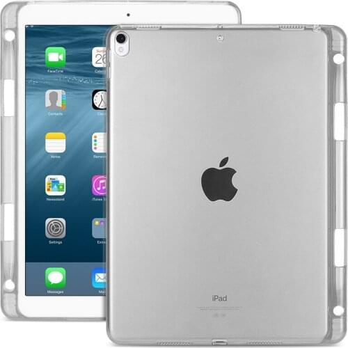 Ultra-thin Transparent Protective Cover for Ipad 10.2 Inch Air10.5 2019 with Pen Slot Anti-fall Tpu Soft Silicone Shell for Ipad