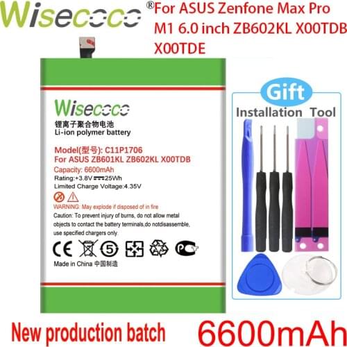 WISECOCO 5000mAh C11P1706 Battery For ASUS Zenfone Max Pro M1 6.0 Inch ZB601KL ZB602KL X00TDB X00TDE Mobile Phone In Stock