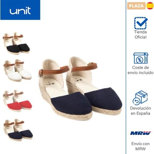 Womens espadrilles. Wedge shoes. Black, blue, red or white esparto sandals. Casual casual shoes 2021 Unit