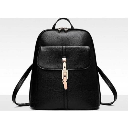 Free Shipping Korean Fashion Women High Quality Leather Backpack Double Zipper Shoulder Bags Casual Travel Backpacks Totes