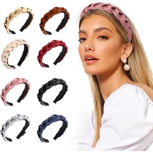 NewBraid PU Leather Headband Women Bezel Hairband PU Headband Head Band Woman Trendy Hairband Headwrap Headband