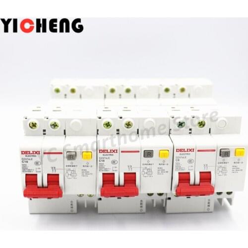 1Pcs Leakage switch HDBE DZ47LE 2P C type 6-32A Leakage protection circuit breaker DZ47SLE