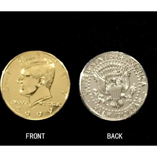 1pc gold silver coin US half dollar 3cm/ close-up stage street magic tricks products toys