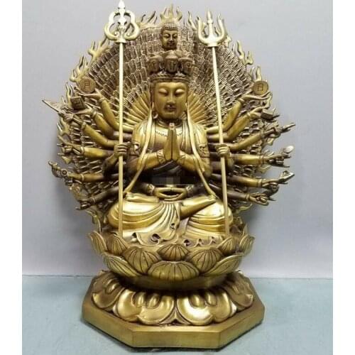 13'' brass copper casting buddhism temple Thousands Hands Guanyin Bodhisattva