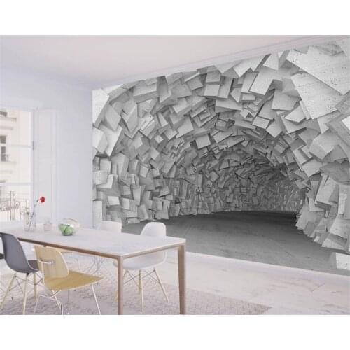 Beibehang Custom Wallpaper Mural HD personality space geometry building TV Sofa Background 3d Wallpaper