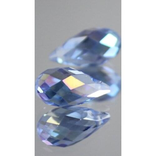 50pcs 6x12MM Clear Oval Faceted Czech Crystal Beads With Hole Briolette Teardrop Glass Beads For Jewelry Making DIY