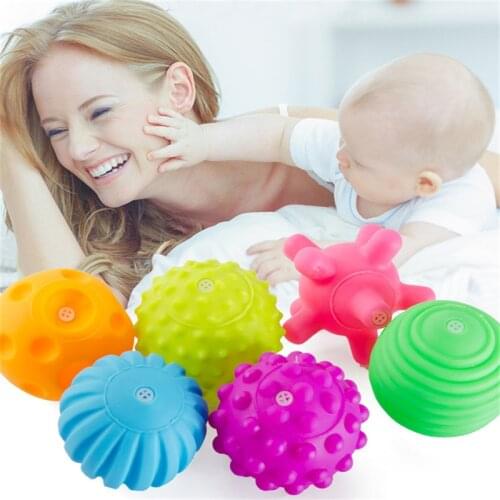 6pcs/set Baby Toy Ball Set Develop Babys Tactile Senses Toy Touch Hand Ball Toys Baby Training Ball Massage Soft Ball LA894335