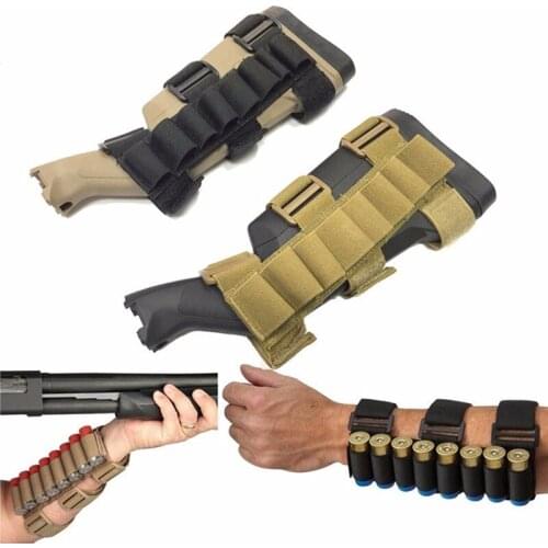 8 Rounds 12 Gauge Ammo case pouch Holder thickening Prevent slipping Elastic Buttstock Mag Pouch Gun Accessories