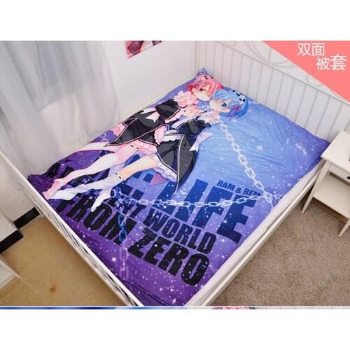 Anime Cartoon Re:Zero kara Hajimeru Isekai Seikatsu Milk Silk Mattress Cover Fitted Sheet cover bedspread counterpane No.R01