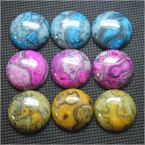10pcs nature gem stone round cabochons beads cabs size 20mm wholesale beads free shipping jewelry parts