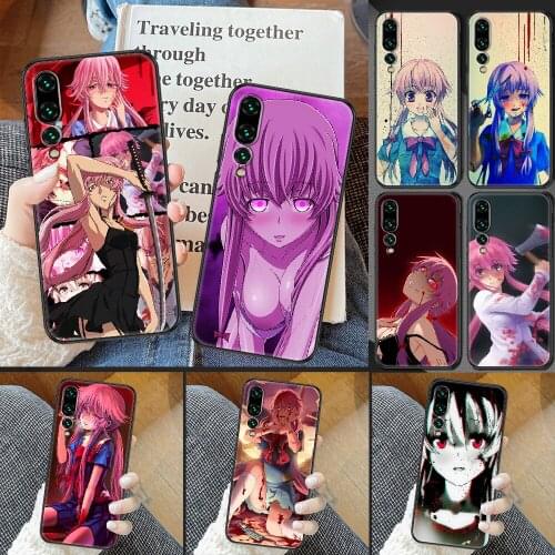 Anime Future Diary Mirai Nikki Phone case For Huawei P Mate P10 P20 P30 P40 10 20 Smart Z Pro Lite 2019 black luxury hoesjes