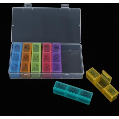3 Row 21 Grids 7 Days Weekly Pill Case Medicine Tablet Dispenser Organizer Pill Box Splitters Pill Storage Container