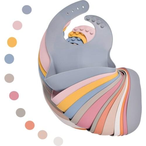 Food Grade BPA-Free Silicone Baby Bibs Infant Waterproof Bib Flexible Saliva Towel Solid Burp Cloths Baby Stuff for Newborn