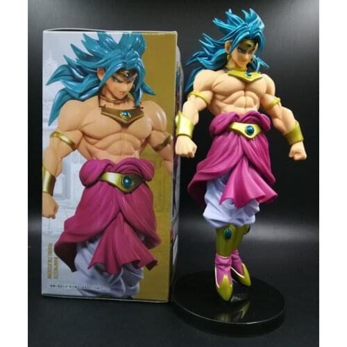 Japanese Anime Figure Bule Hair Standing Version PVC Action Figure Fighting Collectible Model 22cm