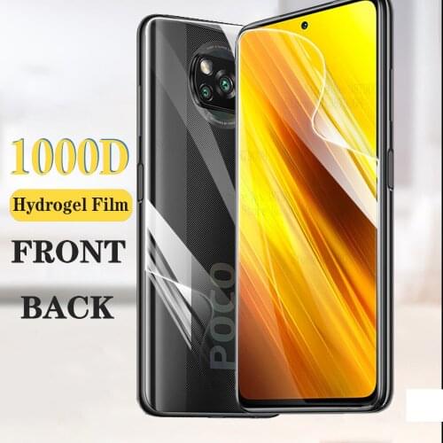 2in1 hydrogel film pocox3 screen protector on poco x 3 m3 front back film for xiaomi poco x3 nfc pocom3 poko m3 hydrogel film