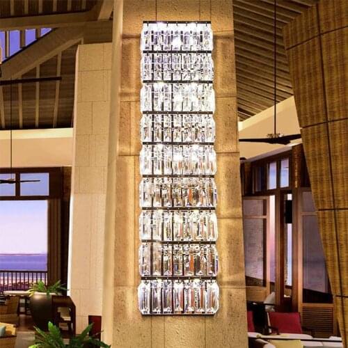 Crystal Wall Lamp Living Room Bathroom LED Wall Light for Hotel Corridor Custom Hotel Lobby Wall Sconce Bedroom Indoor Lighting