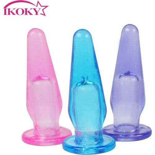 IKOKY Finger Butt Plug Anal Plug Prostate Massager Soft Jelly Erotic Sex Toys for Men Woman Gay Masturbation Prostata Massage