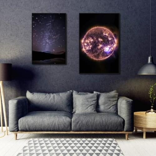 Starry Sky Night Sky Wall Art Universe Galaxy Canvas Decoration Painting High-Definition Photography Modern Home Decoration