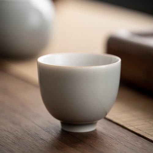 Ice Gray Glaze Teacup Japanese Handmade Ceramic Kung Fu Teaset Master Cup Home Tea Bowl Teaware Accessories