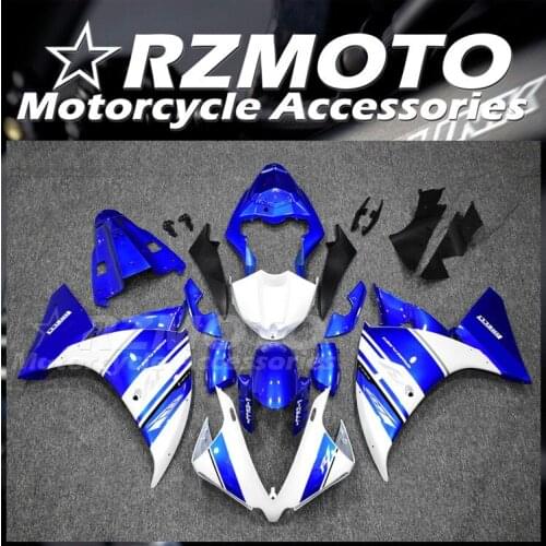 4Gifts Injection mold New ABS Whole Fairings Kit Fit for YAMAHA YZF-R1 R1 2012 2013 2014 12 13 14 Bodywork set blue white