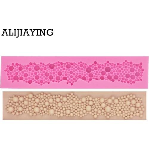 M0649 Pearls Beads Shape Silicone Mold Baking Fondant Cake lace Decor Sugarcraft Mould kitchen decoration tools