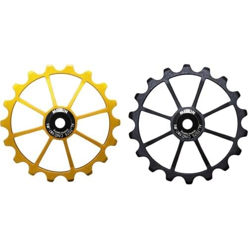 Meijun 2 Pcs 18T Mtb Bicycle Rear Derailleur Jockey Wheel Ceramic Roller Idler 4Mm 5Mm 6Mm Gold & Black