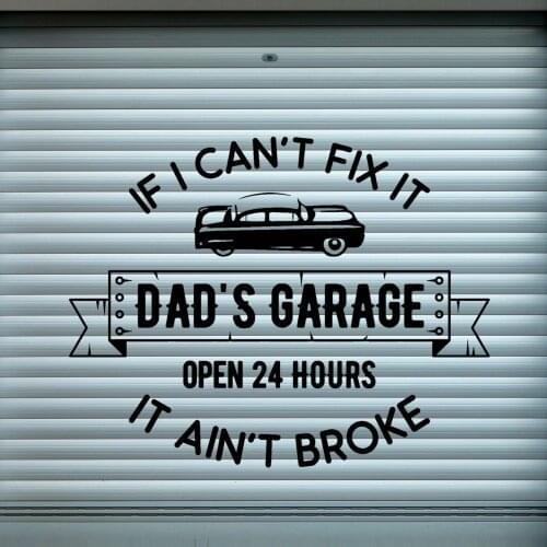Dads Garage Car Service Wall Sticker Decal Car Repair Workshop Wall Art Decoration A00958