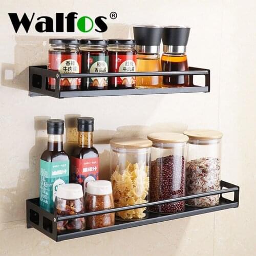 WALFOS Kitchen Storage Rack Wall-mounted Storage Rack Stainless Steel Non-perforated Cabinet Rack Kitchen Gadget Supplies