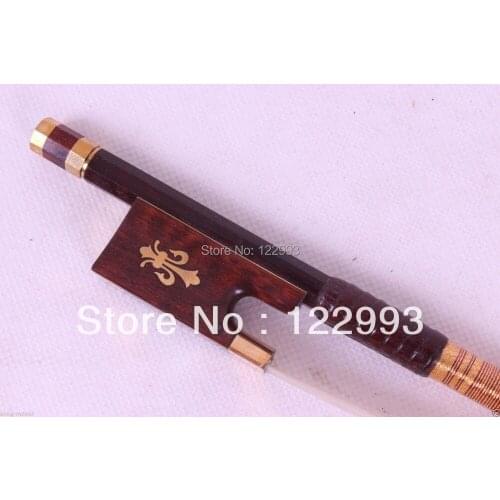 New 4/4 Snake Wood Violin Bow Straight Pretty inlay High Quality