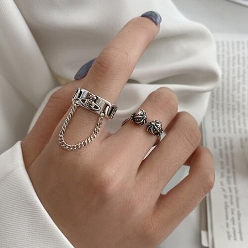 Opening Finger Ring New Fashion Creative Chain Tassel Planet Vintage Punk Party Jewelry Gifts for Women