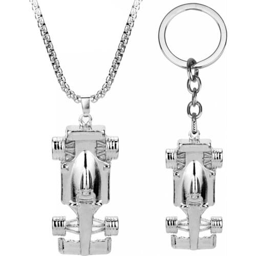 F1 Formula One Race Racing Car Pendant Necklace Men Hiphop Jewelry Snake Chain Metal Key Chain Mens Necklaces Charm Gift